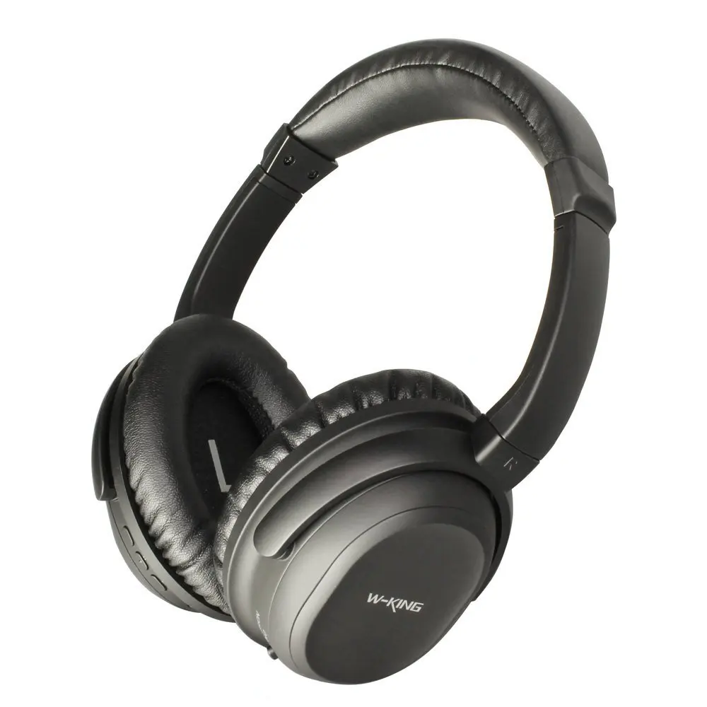 Active Noise Cancelling Bluetooth Headphones, HiFi Sound Over-Ear Wireless Headphones with Microphone-Feature Lightweight Headset Design, Black