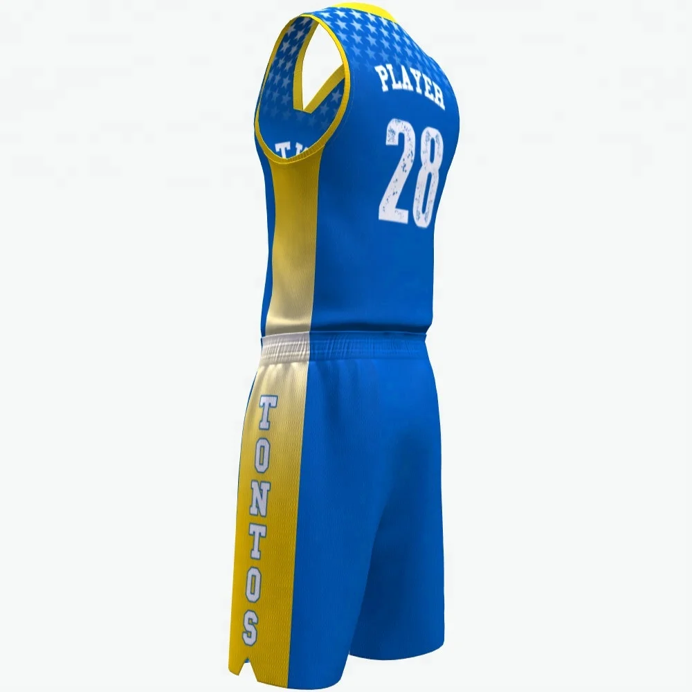 Cari Kualitas Tinggi Basket Jersey Seragam Desain Warna Biru