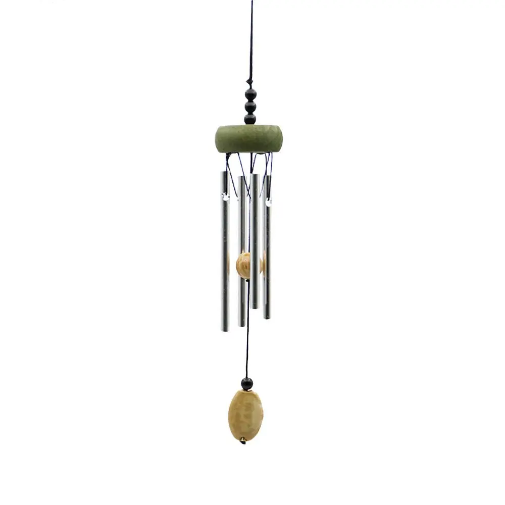yazi 4 Solid Tubes Wind Chimes Healing Sound Wood Metal Tube Wind Chime Healing WOOD With Metal Sound Home Yard Garden Outdoor Living Décor 11.8''Length