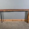 Indian Antique Live Edge Black Walnut Wooden Console Table