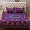 Indian Mandala Fitted Flat Bedsheet Cotton Bedcover Bohemian Home Decor Tapestry Bedding Set