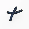 Blue CZ Micro Pave Setting 5x30mm Curve Pipe