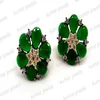 Green Emerald Color Antique Diamond Look Cubic Zirconia Stone Studded Daily College Work Girlish Wear Studs Tops Earrings