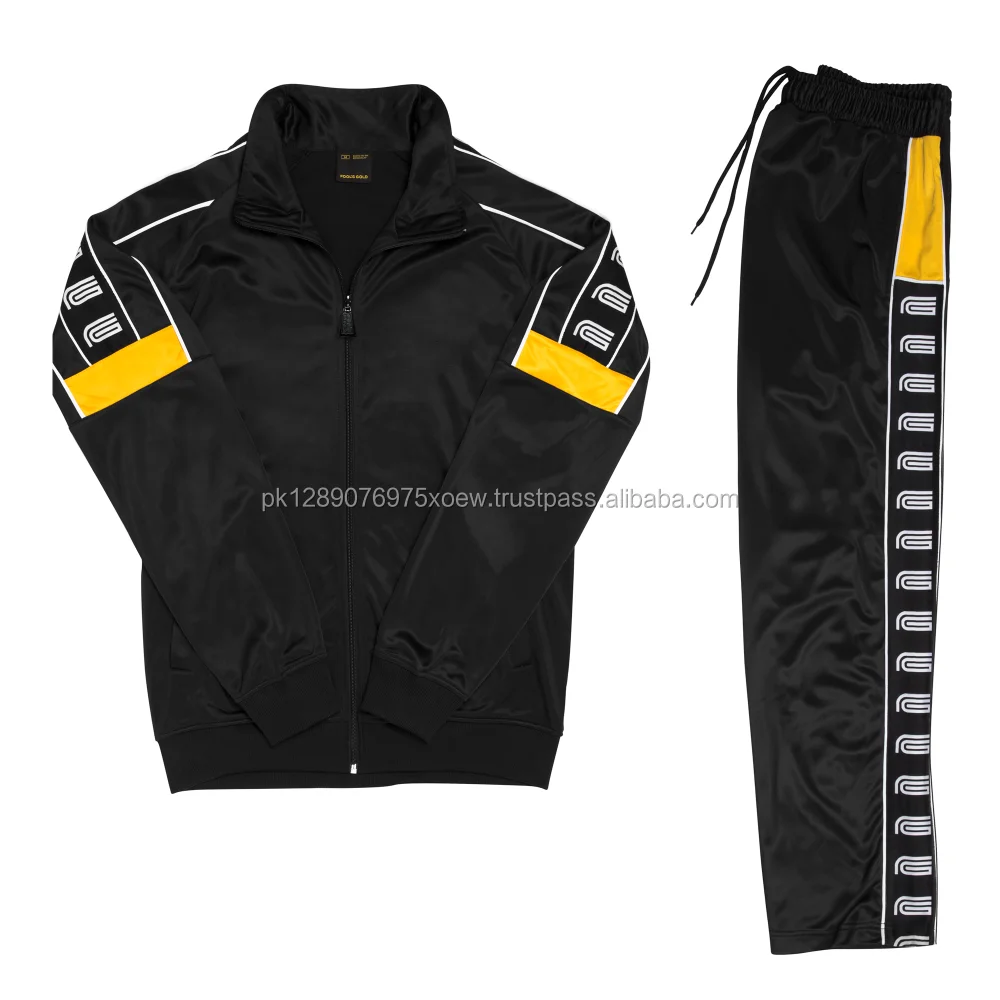 black and yellow sweatsuit mens