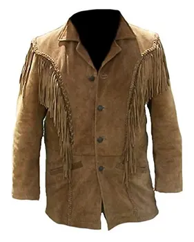 jaqueta de couro camurça masculina