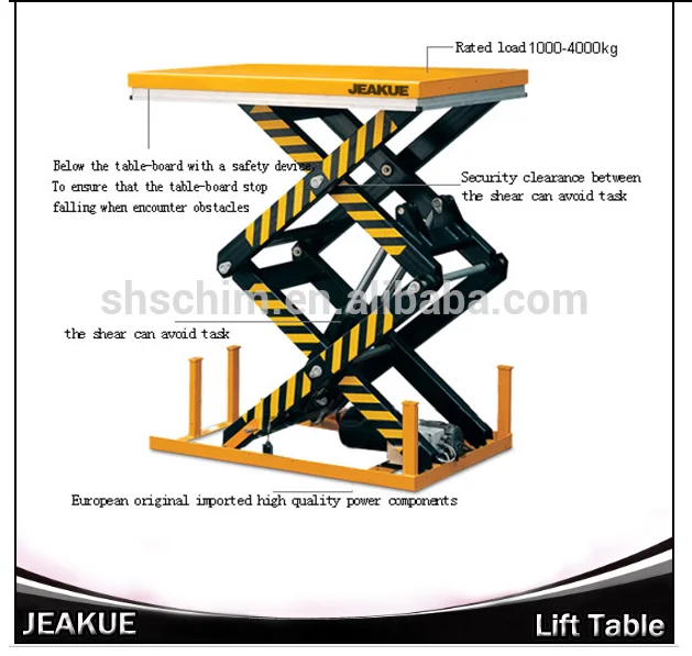 4000kg High Quality Ac Power Electric Lift Table Double Scissors - Buy ...