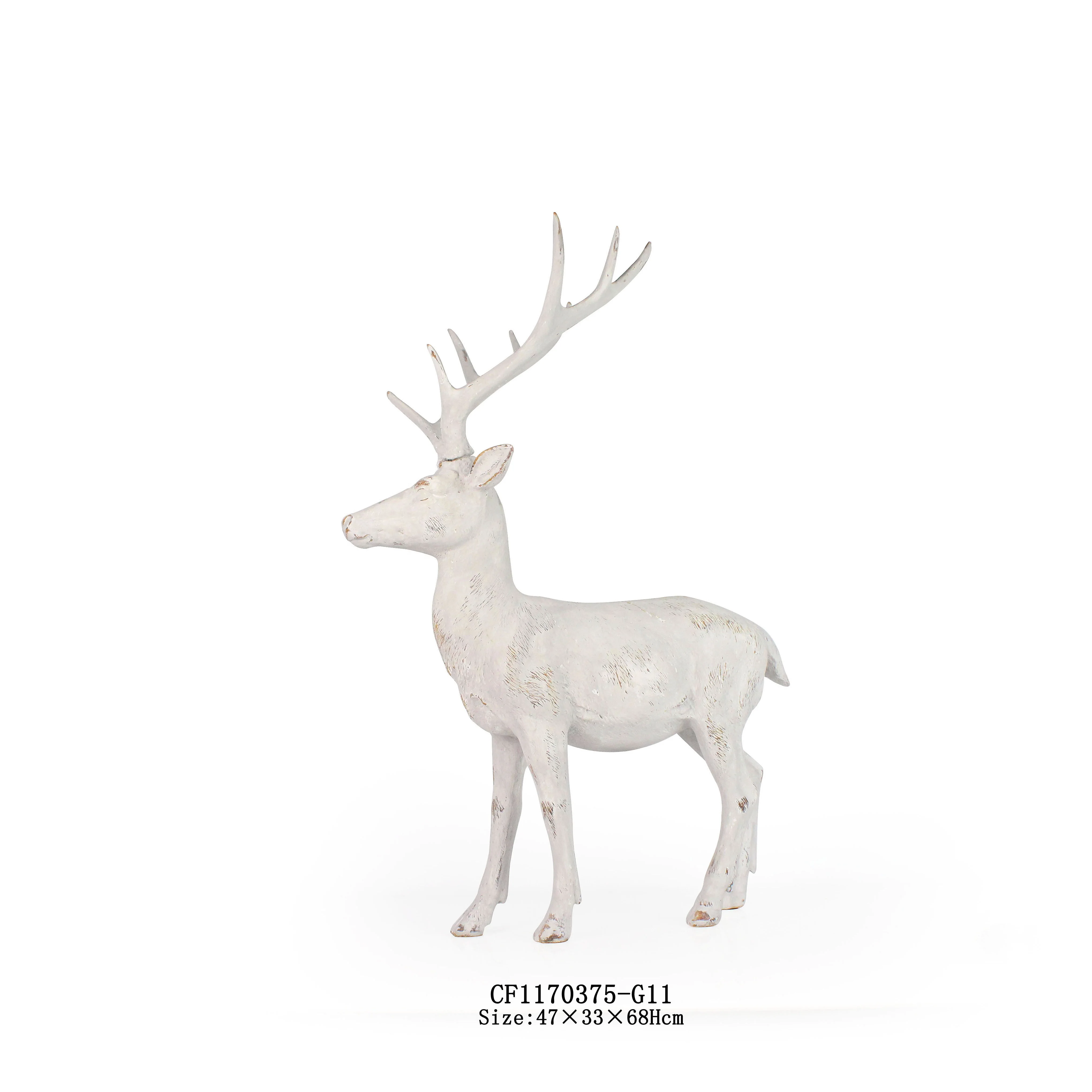 White Deer Statue Home Decor Sculpture Resin Imitation Wood Animal Home Decoration Artificial Europe supplier