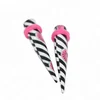 Acrylic taper white and black pattern piercing basic jewelry taper set