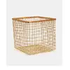 SQUARE BIG GOLD PLATED METAL WIRE BASKET