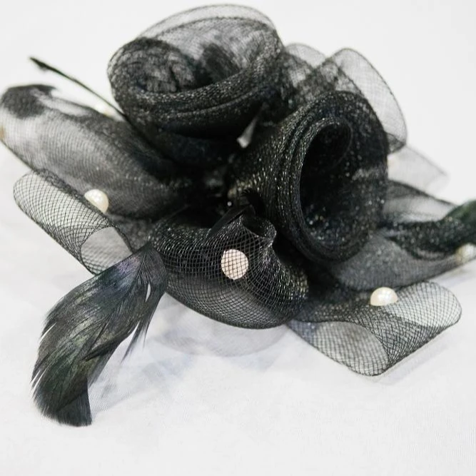 feather flower hair clip