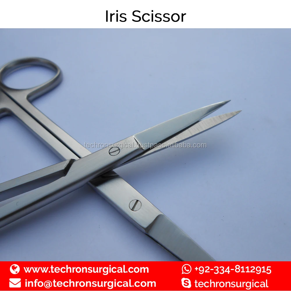 Fine Point Surgical Iris Scissor Straight/Curved BluntSharp 11.5cm(4