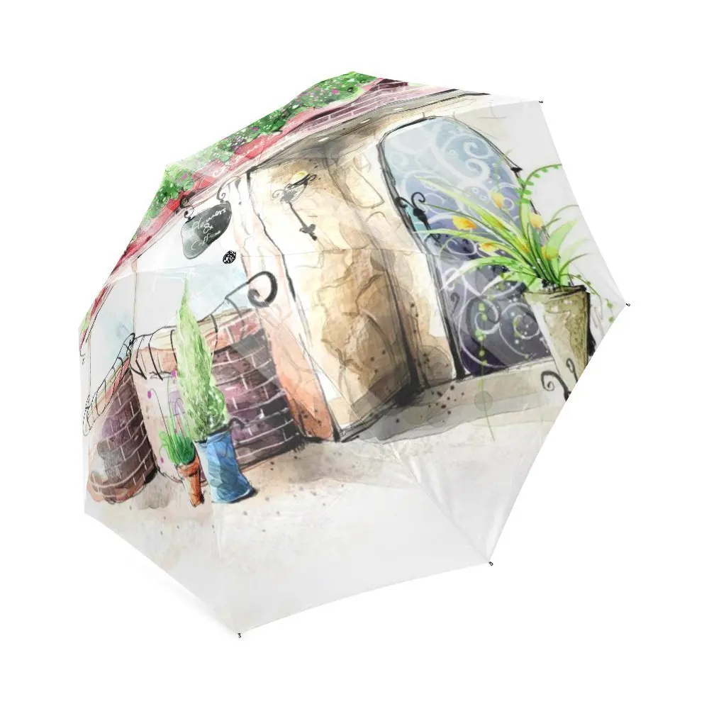 Beautytool Floral Pattern Personalized Custom Foldable Rain Umbrella Luggage Travel Gear Umbrellas