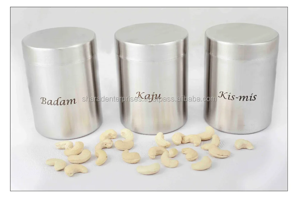 Tea Coffee Sugar Salt Storage Canisters Set Sundries Metal Stainless