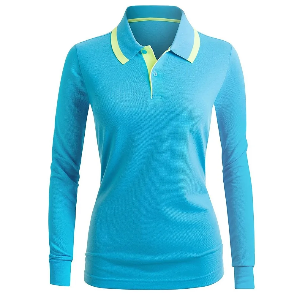 Customize Lady Body Fit Quick Dry Golf Sports Women Polo Shirts Zip-up ...