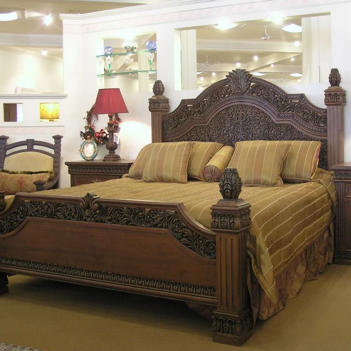 Antique Wooden Carved Bedroom Sets Handmade Luxury Wood Bed Set Furniture Dark Polish Wooden Beds Polished Home Furniture Buy Elegant Carved Wood