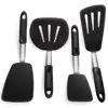 4pcs BPA free Silicone kitchen utensils Leak Fried Shovel Cooking Tool Shovels hamburger Kitchenware Baking tools