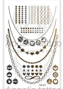 Fashionable Woman Jewelry Alexandra - Flash Metallic Temporary Tattoo - Gold & Silver Color