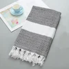 Factory special large size100*180cm solid color plain bath towel beach towel cotton and linen towel 360g