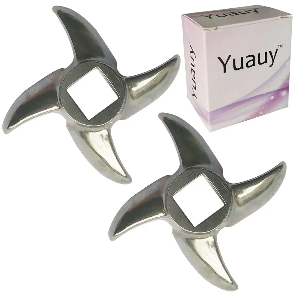 Yuauy 2 PCs Size #12 Chef Meat Grinder Stainless Steel Cutter Knife Blade for Electric or Manual