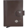PAREJO Smart Bluetooth Card Slide, Dark Brown Leather W/6 Credit Card Slide box, 1 Plastic Billfold and 2 Slide Pockets