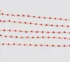 Dyed Ruby 2-2.5mm Faceted Rondelle Gemstone Gold Plated Rosary Beaded Chain - Small Size Bead Chain
