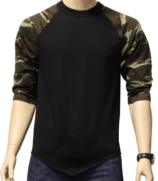 Download Raglan 3/4 Sleeve Baseball Style Army Military Camouflage ...