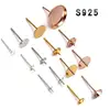 Eco-Life 925 Sterling Silver Pearl Cabochons Earring Stud Bezel Setting