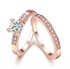 14k Solid Rose Gold 0.50TCW Real Round Diamond Wedding Ring Set