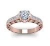 Fine Jewelry GIA Certified 2.90 Ct Real Natural Genuine Solitaire With Accents Diamonds 14 Kt Real Solid Rose Gold Wedding Ring