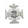 Jerusalem Cross Pendant with Etched Pattern