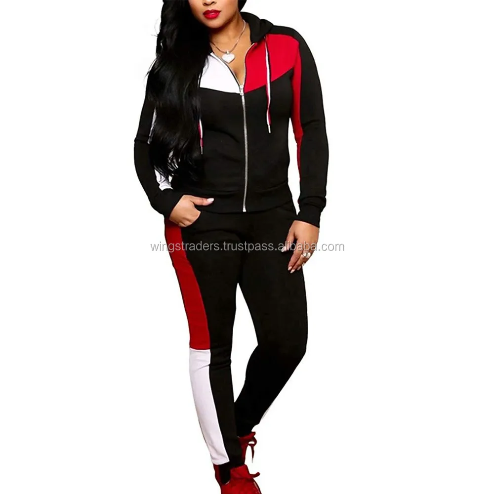 Custom Women Tracksuit Set,Contrast Color Women Tracksuit,High Quality Women Tracksuit Buy