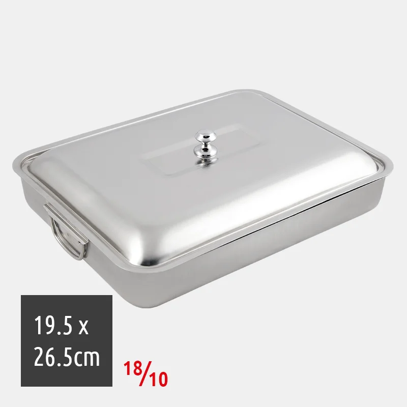 Eco Friendly Inox Stainless Steel 18/10 Rectangular Baking Tray With