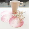 PP plastic plate mat custom printed drink coaster for mug tea cup