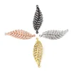 Brass Jewelry Component For Bracelet Fashion Leaf Charm