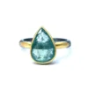 Wholesale 925 sterling silver jewelry for women emerald gemstone with gold bezel ring supplier