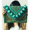 Traditional banjara beaded handmade pampam and stone work clutch bag