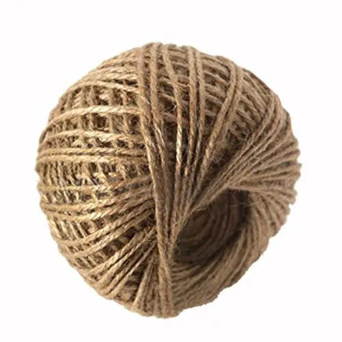 VAlink 1 Roll 50M Natural Hessian Burlap Jute Rope, Twine Cord, Hemp Rope String, 2mm Rustic Wrap Gift Packing String Wedding Party Decoration