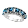 2019 Wholesale jewelry engagement ring natural london blue topaz gemstone 925 sterling silver prong setting