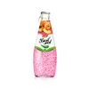 basil seed drink thailand with Peach flavour in Glass bottle 290ml
