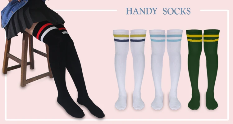 Flexible Cotton Thigh High Socks For School Days - Buy Bad Care 