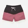 Custom Solid Plain Boardshort Two Tone Style Snap Down Back Pocket Adjustable Drawcord 100% Nylon Swim Short