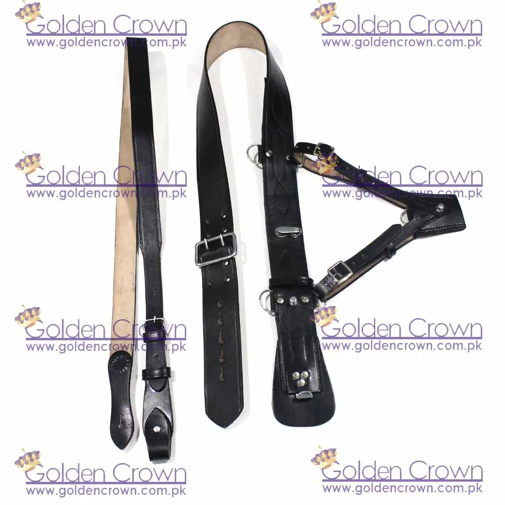 British Army Officers Sam Browne leather belt with shou | Militaria | 49687