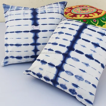 Shibori Cushion Covers Japanese Folding Technique Tie And Dyed Pillow Covers Cotton Fabric Pillow Cases Buy Indian Dyed Decorative Pillow Cases
