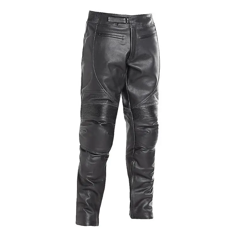 black leather moto pants