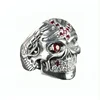 925 Solid Sterling Silver Men's Jewelry Punk Skull Biker Finger Ring