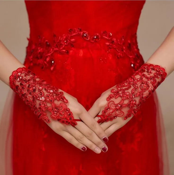 red lace gloves