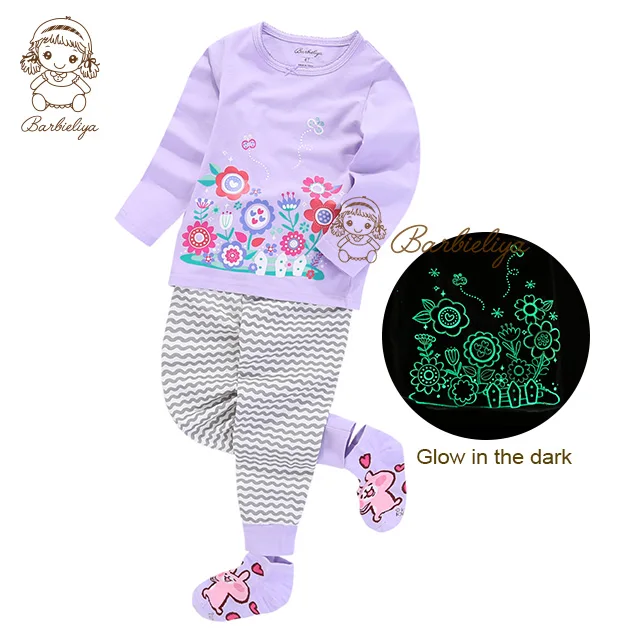 GLOW IN THE DARK,Children sleepwear,Children pajamas, 100% cotton,kids pyjamas,kids pajamas,kids sleepwear