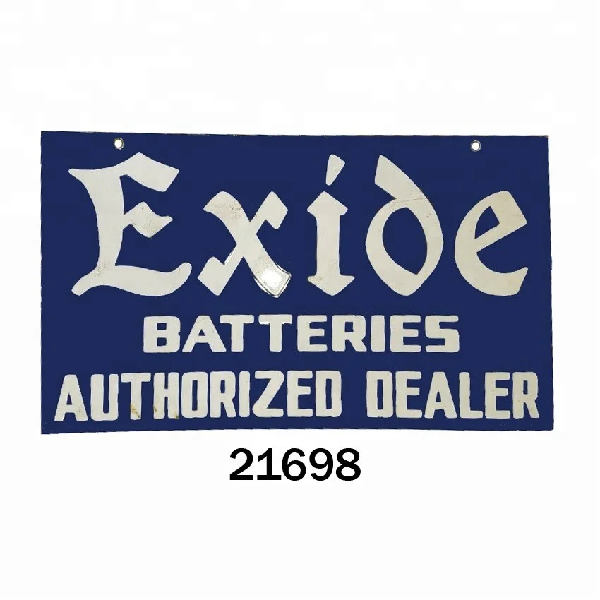 Antique Vintage Old Style Exide Batteries Service Station Sign