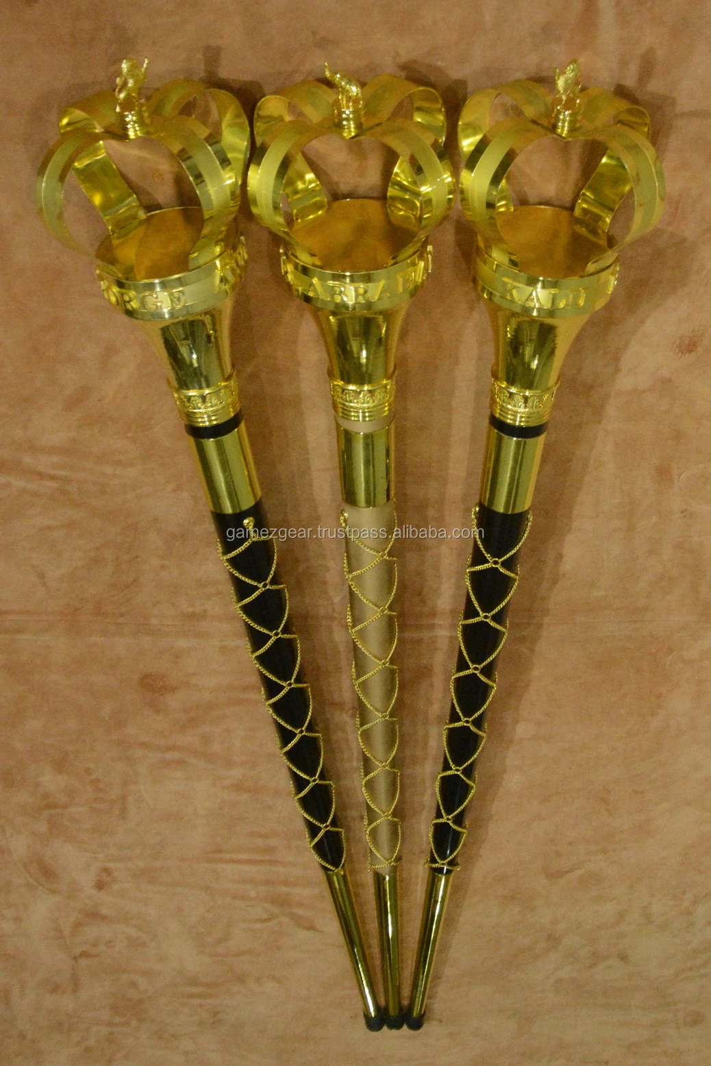 Big Crown Mace Poles,Drum Major Mace Poles,Ceremonial Mace Poles