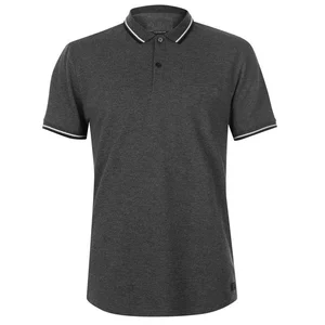100% Cotton Charcoal Melange Bleached Polo T-shirt for Men 100% Cotton Charcoal Melange Bleached Polo T-shirt for Men